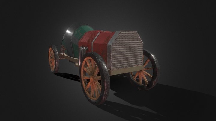 20's old toy sport car 3D Model