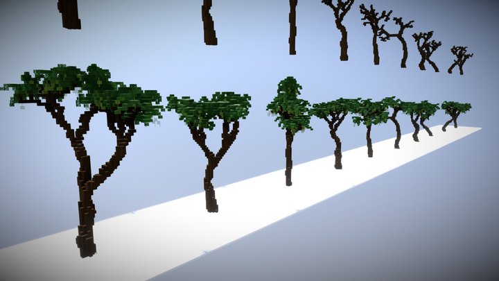 Tall Large Leaf Jungle Tree-Pack 3D Model