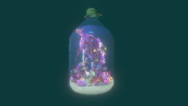 Ocean in a Bottle. 3D Model