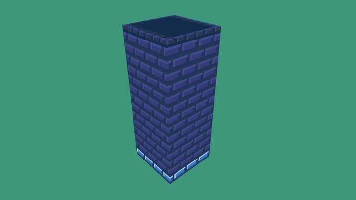 Low-poly + Pixelart Wall 3D modell 3D Model