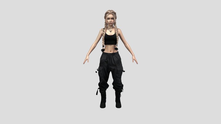 Braided Streetwear Portrait 3D Model