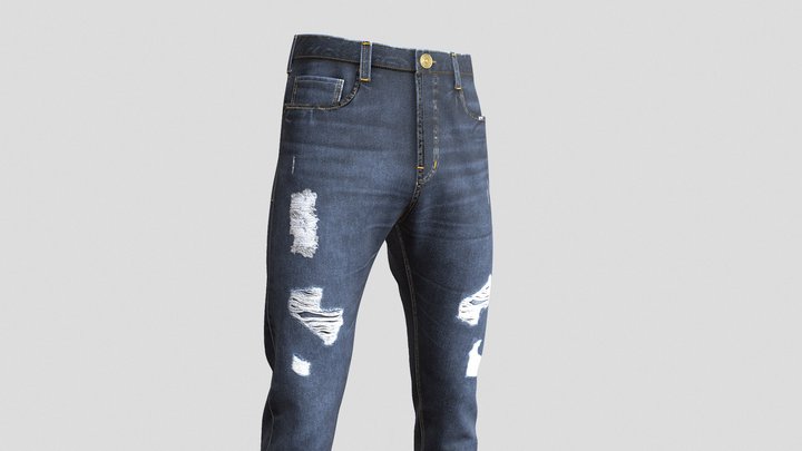 Men's Denim Pant 3D Model