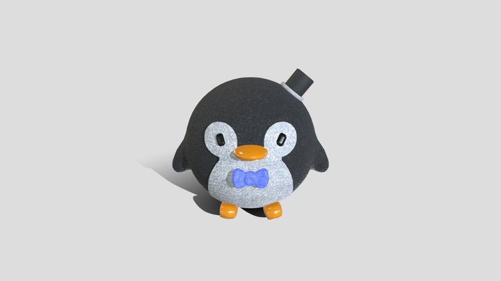 Theodore the Chubby Penguin - Spy Plush Version 3D Model