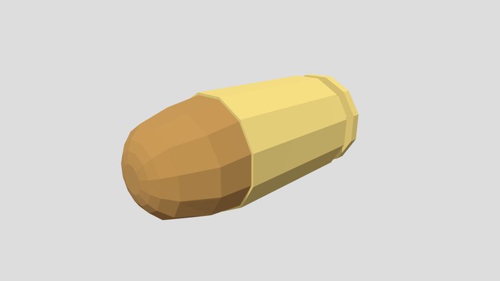 Low Poly 380 ACP FMJ 3D Model