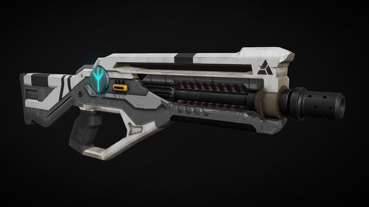 Sci-Fi Assault Rifle (Fusion Core) 3D Model