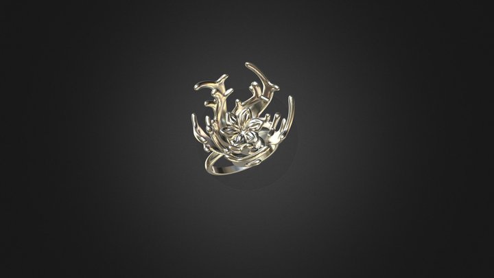 Branch Crown Ring 3D Model