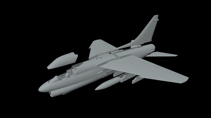 A-7 CORSAIR II SCALE 1:72 PRINTABLE STL FILES 3D Model