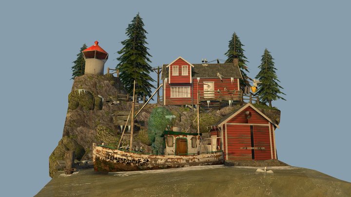 DAE Diorama - By the ocean 3D Model