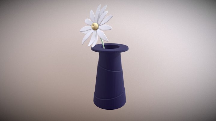Vase 3 Flower 3D Model