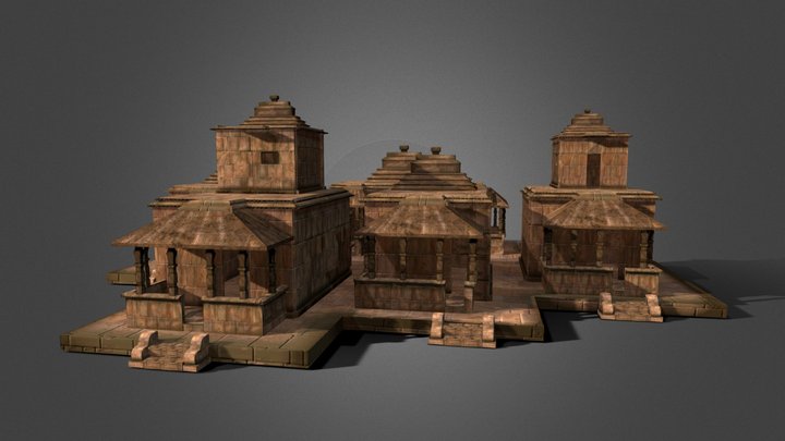Old Indian Houses 3D Model