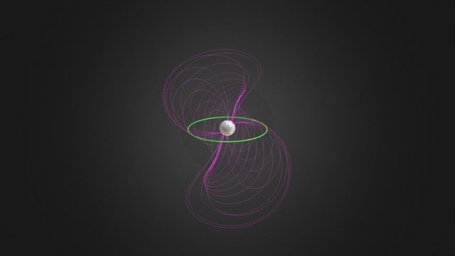 Vacuum dipole magnetic field lines test 3D Model
