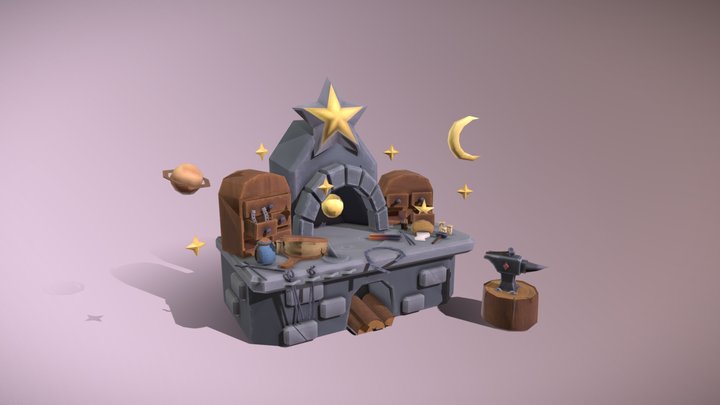 Fantasy Desk 3D Model