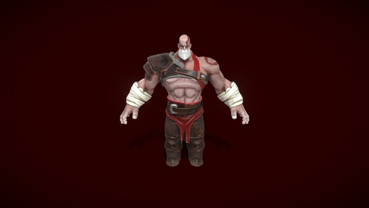 Cartoon Kratos 3D Model