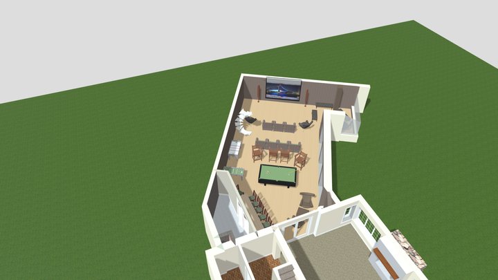 Boomerang Hill - Theater replacing indoor pool 3D Model