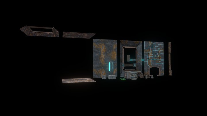 Sci-Fi Game Tileset 3D Model