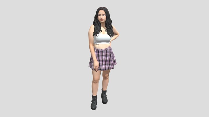 Plaid Skirt and Crop Top Look – Modello 3D gratuito STL