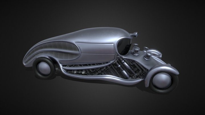 Dystopian Vehicle (HR Giger - AI) 3D Model