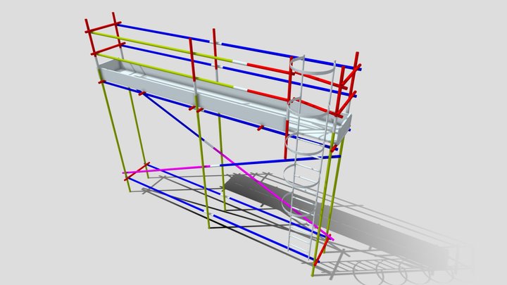 Andaime Tubo Roll MOD3 3D Model