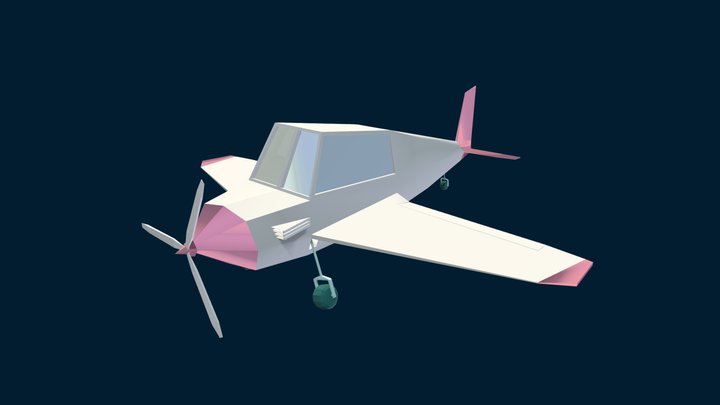 Low-poly plane 3D Model