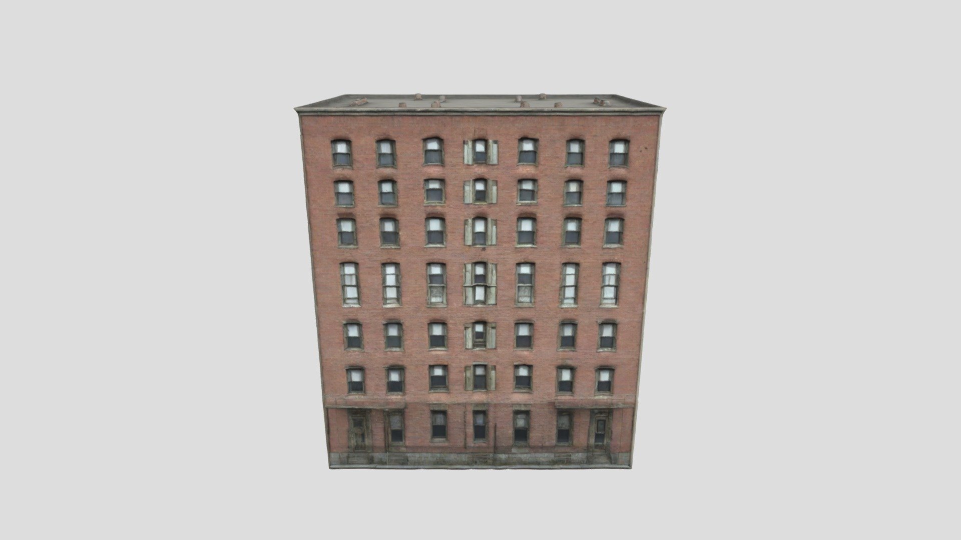Sunlit Brick Building - 3D model by KibirliKostebek [abea777] - Sketchfab