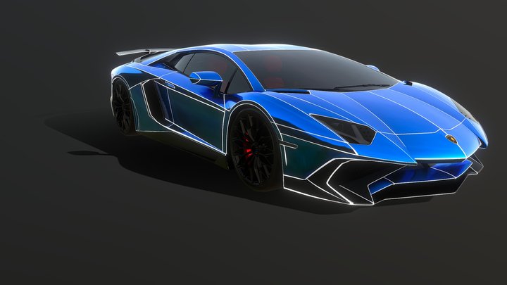 TRON Lamborghini Aventador SV 3D Model
