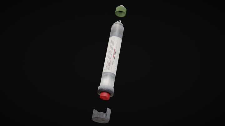 Medical syringe - Jeringa Medica Videogame Free 3D Model