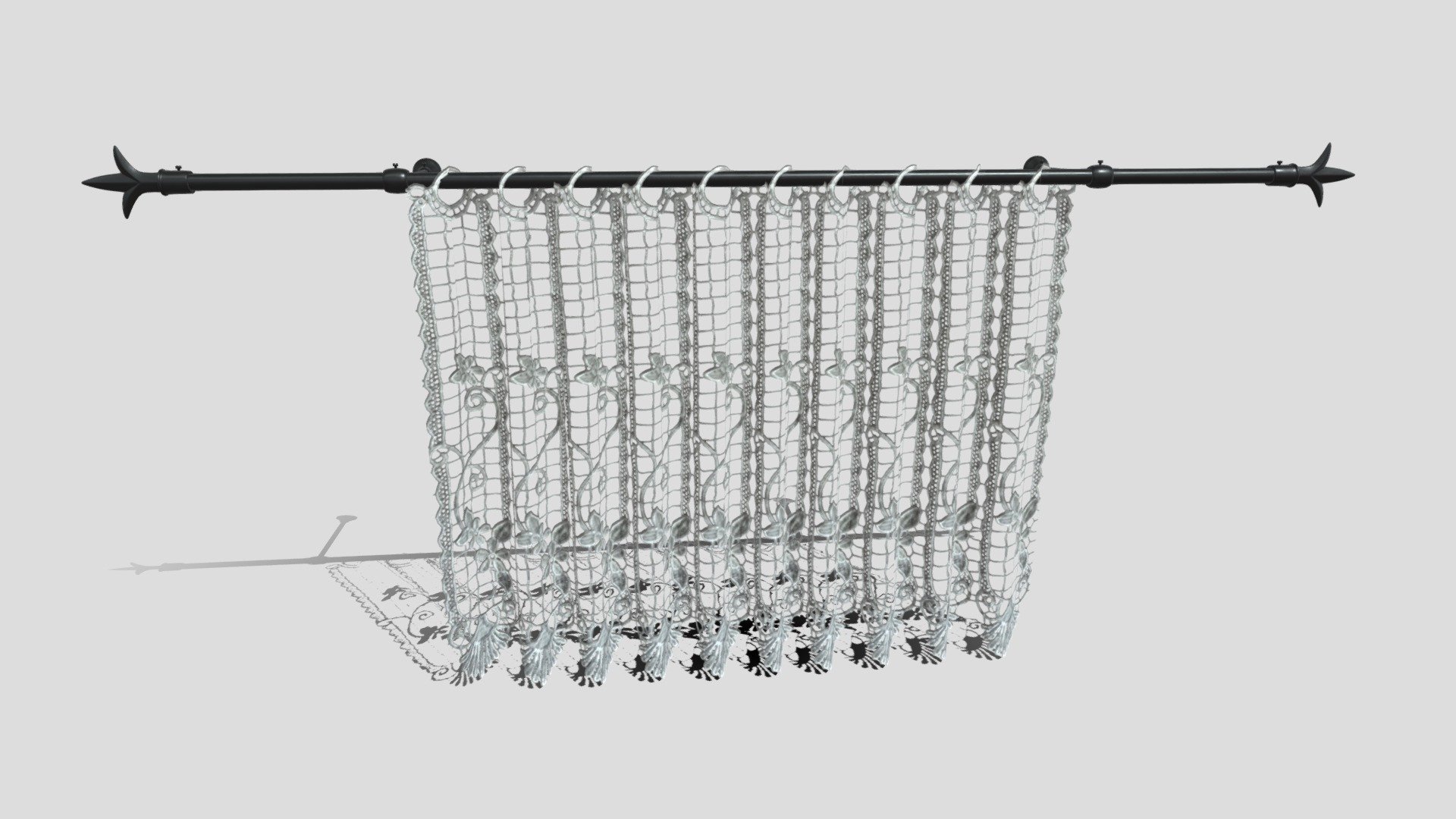 Lace Curtain With Rod - Buy Royalty Free 3D model by kambur [abefdea ...