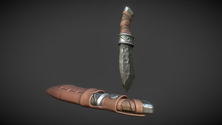Stylized PBR Dagger 3D Model