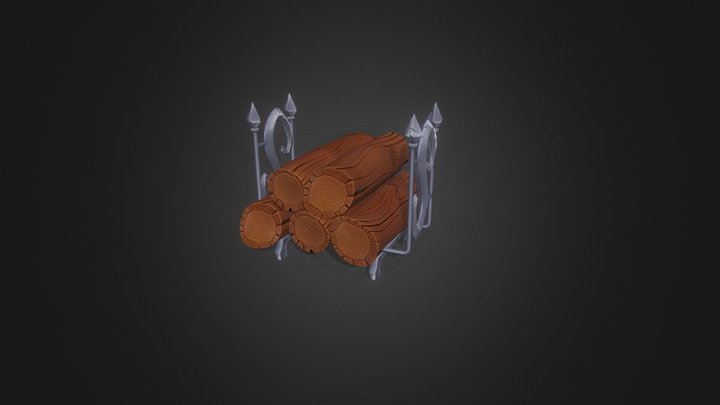 Fire Log Stand 3D Model