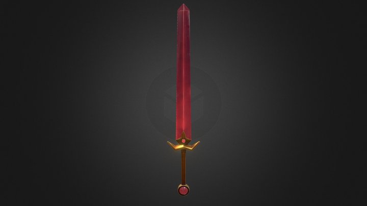 Semi realistic Crimson Sword 3D Model