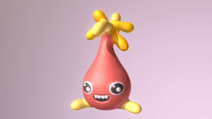 Water Droplet Alien 3D Model
