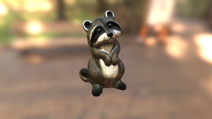 Garden Raccoon 3D Model