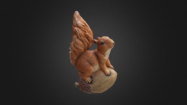Squirrel On A Big Acorn 3D Model