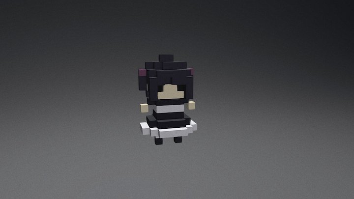 voxel black cat 3D Model