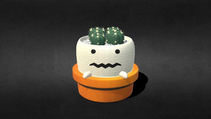 Cuctus Planter For Halloween Type-01 3D Model