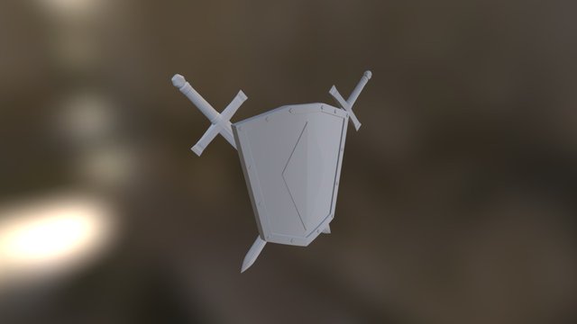 Shield And Swords Decoration 3D Model