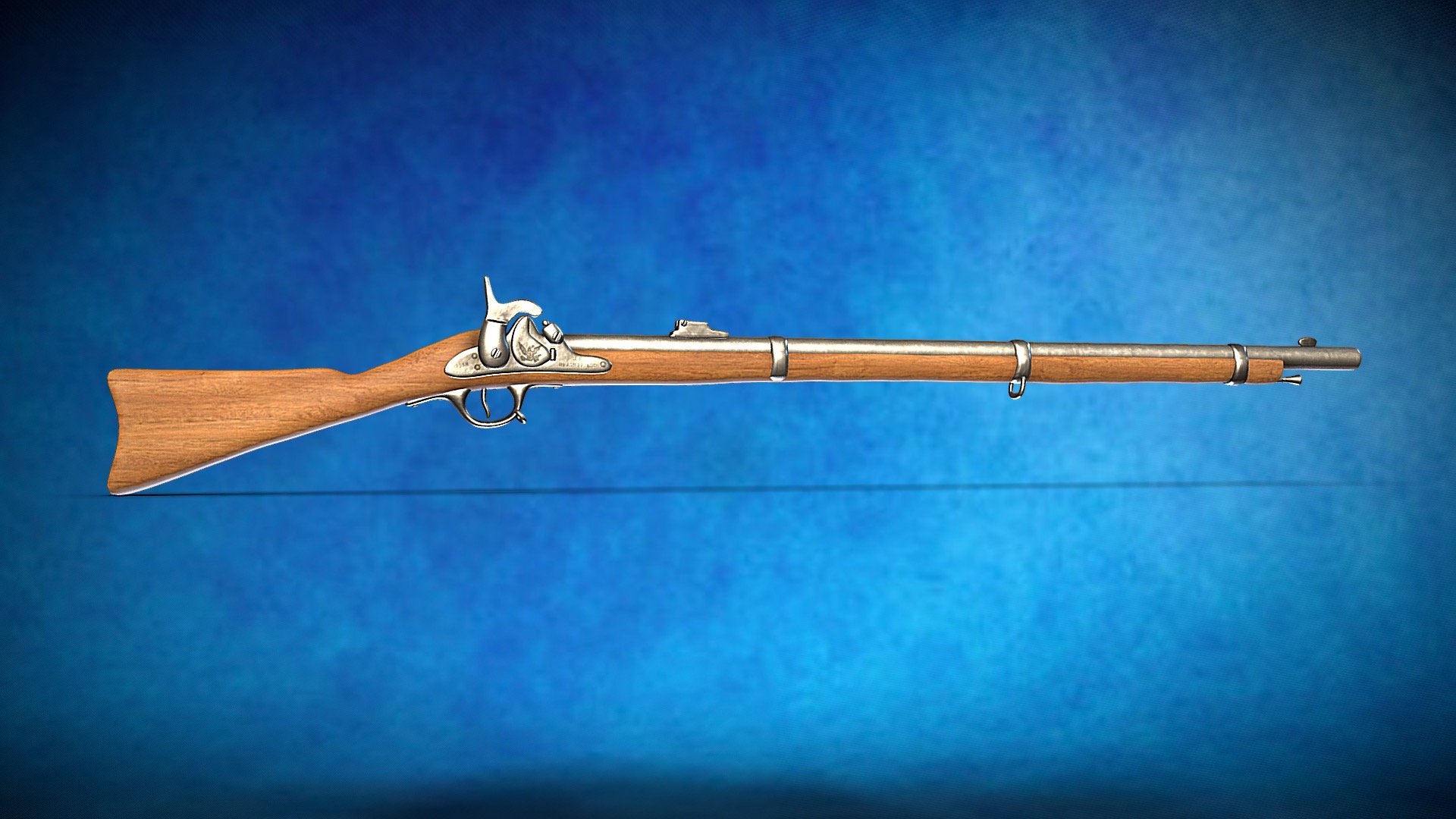 1855 Springfield rifle musket - game asset