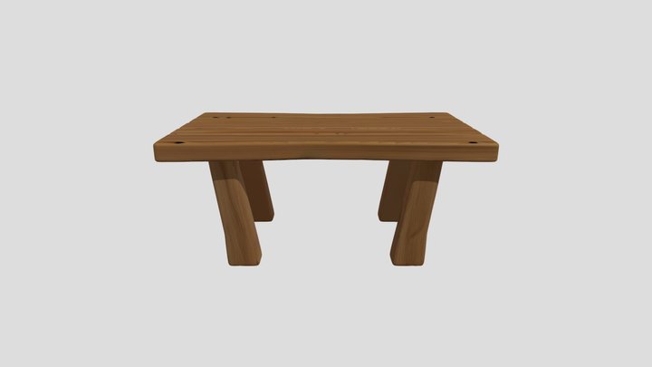 Stylized Wooden Table 3D Model
