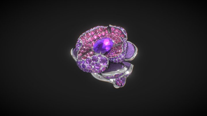 NFT - Amethyst and pink saphir 3D Model