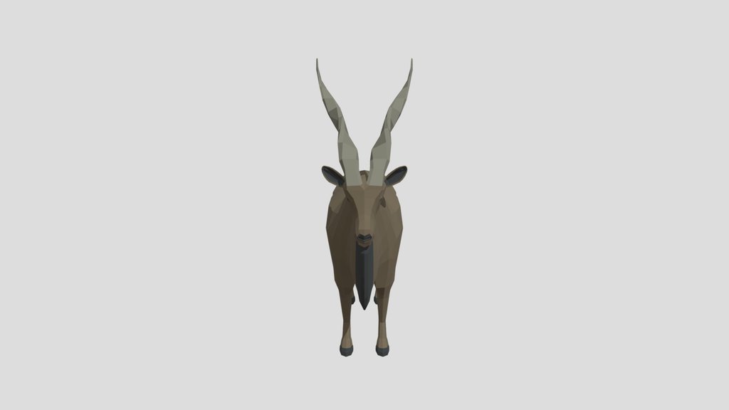 Low Poly Markhor Antelope