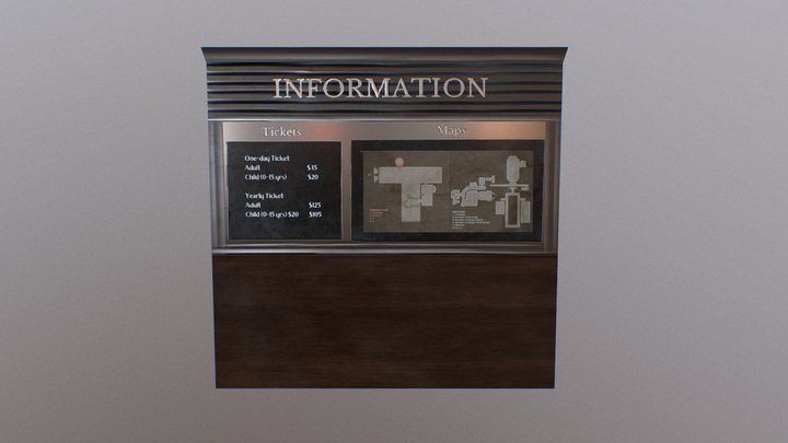 Information Desk Backing 3D Model