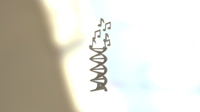 DNA Helix with Music Notes 3D Model
