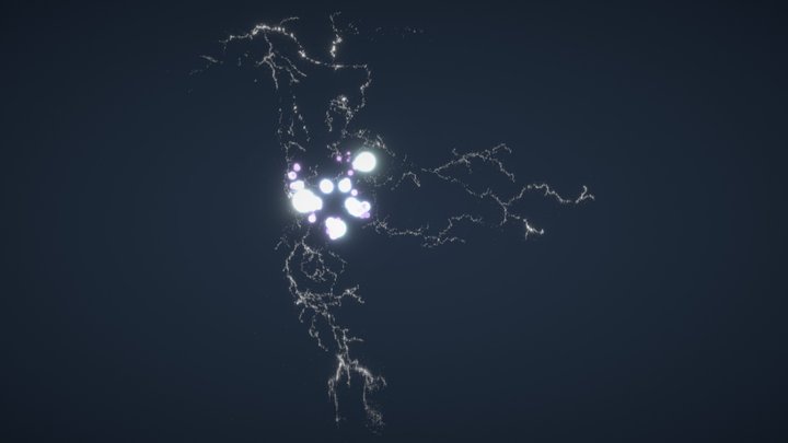 Lightning flash propagation: spheres 3D Model