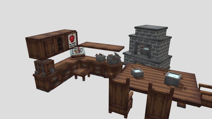 Rustic Kitchen Pack 3D Model