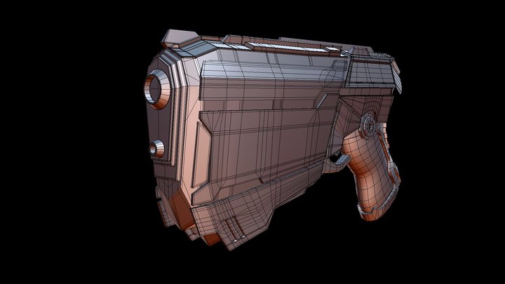 Sci Fi Weapon - Edge Loop Cage 3D Model