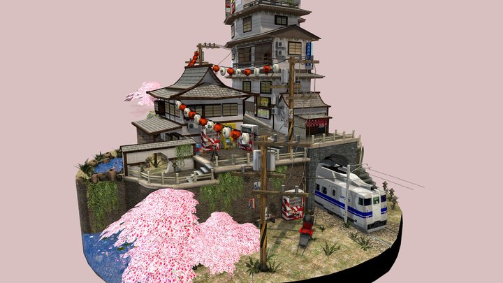 City scene based on Kyoto-Japan 3D Model
