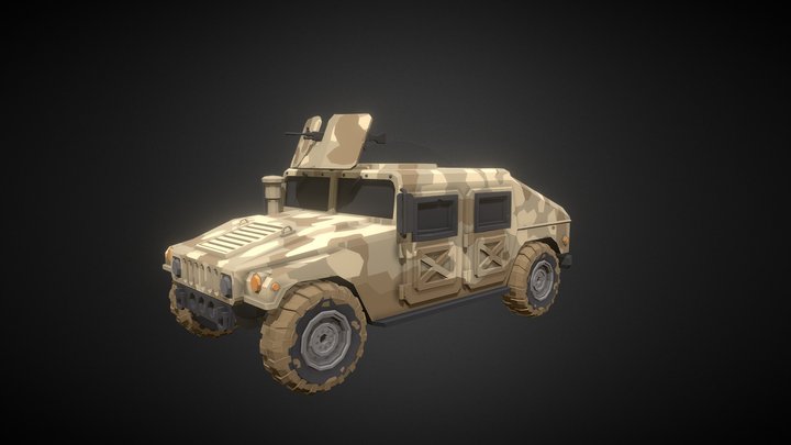 Armored Car LowPoly 3D Model