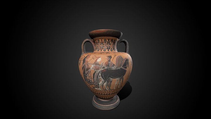 Black-Figure Neck Amphora, c. 540 BCE – Kostenloses 3D-Modell STL