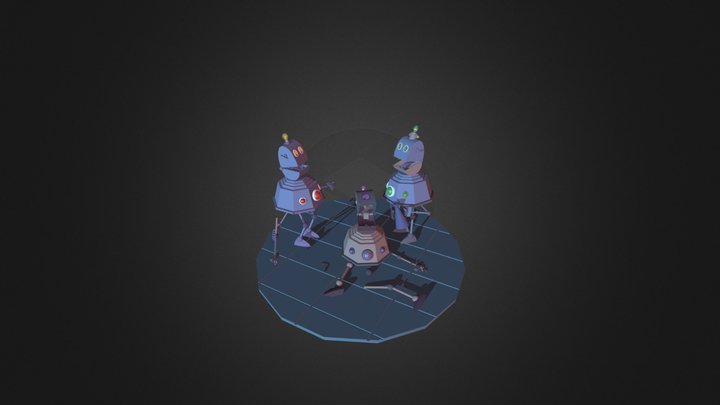 3 Robots xyz school 3D Model