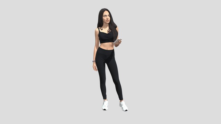 Athletic Woman with Smartphone – Modelo 3D gratuito STL